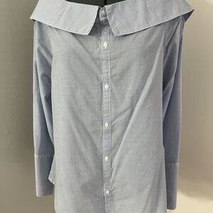 Blue Striped Button-Up Shirt